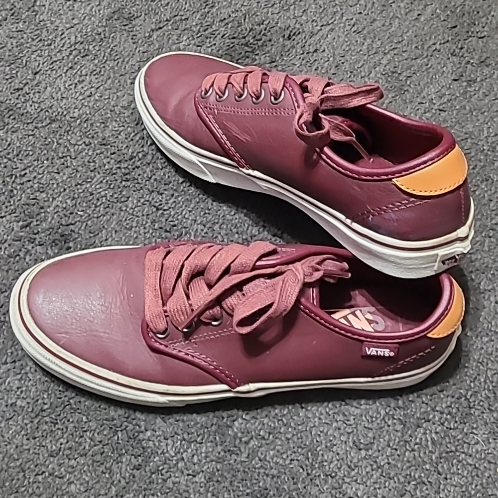 Vans leather maroon sneakers Adult Lowtops ultra‎ 8 - Picture 6 of 17